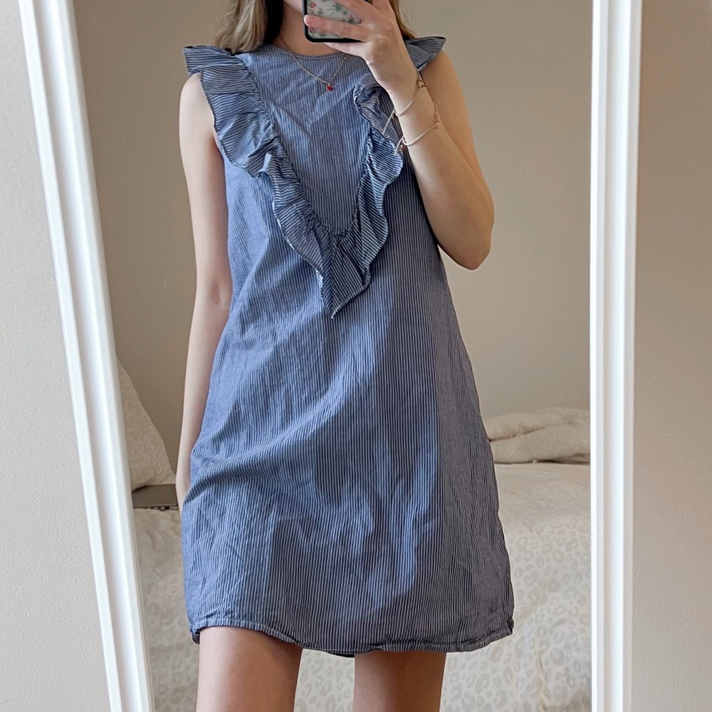 Express Striped Ruffle Dress - Picture 2 of 4